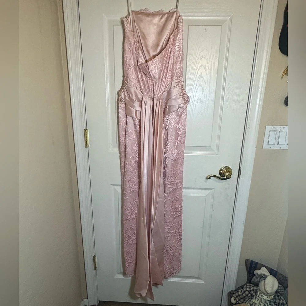 Roberta Bridal Pink Lace Prom Dress - Picture 2 of 11